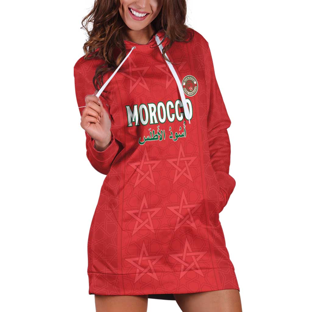 Custom Morocco Football Hoodie Dress Dima Maghrib