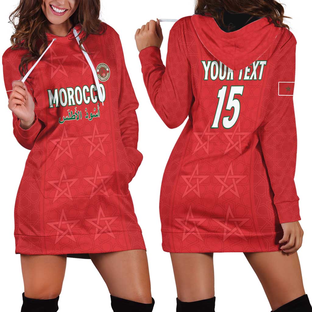 Custom Morocco Football Hoodie Dress Dima Maghrib