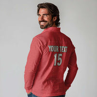 Custom Morocco Football Long Sleeve Polo Shirt Dima Maghrib