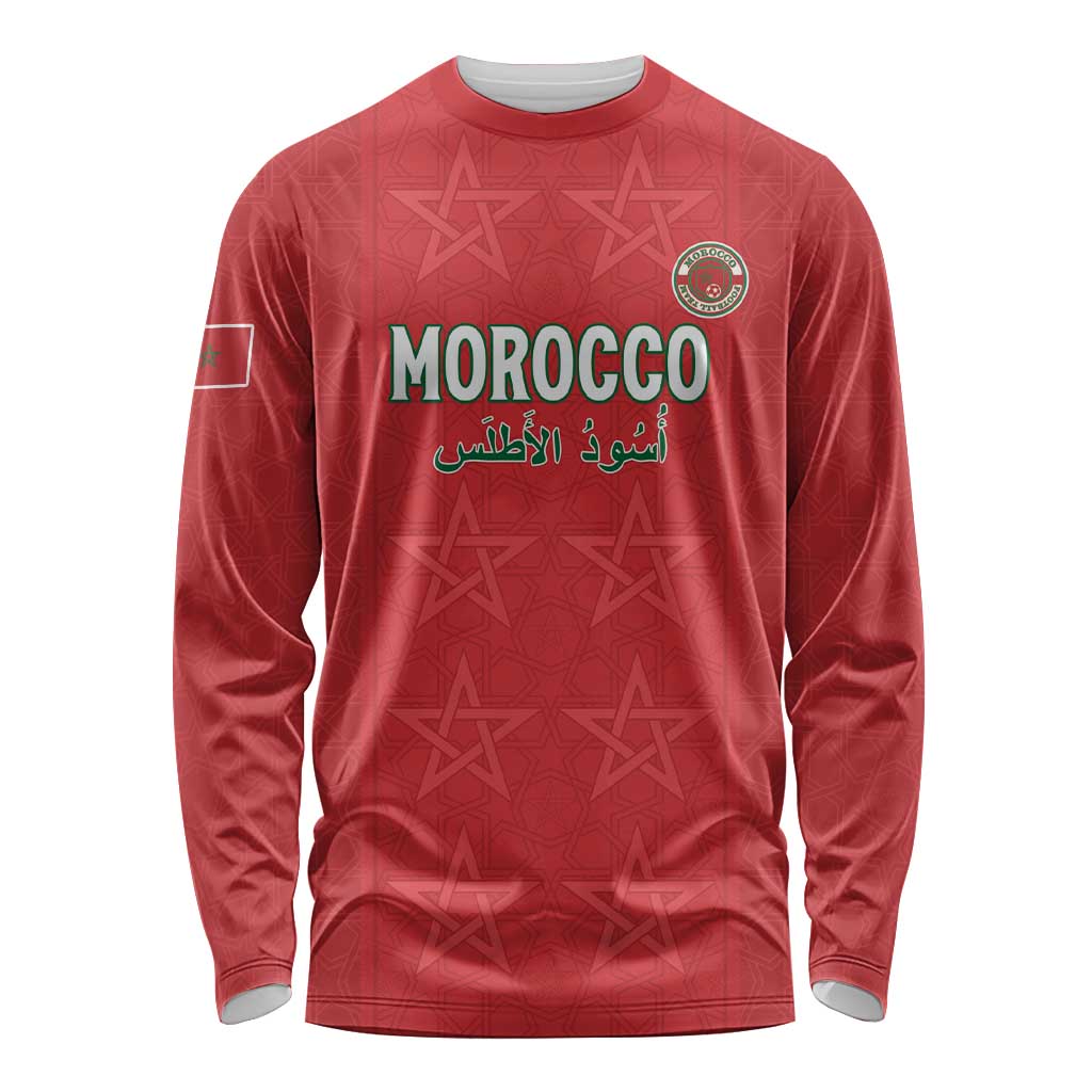 Custom Morocco Football Long Sleeve Shirt Dima Maghrib