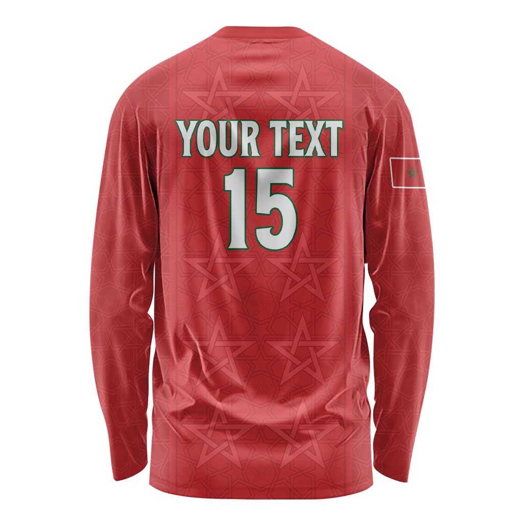 Custom Morocco Football Long Sleeve Shirt Dima Maghrib