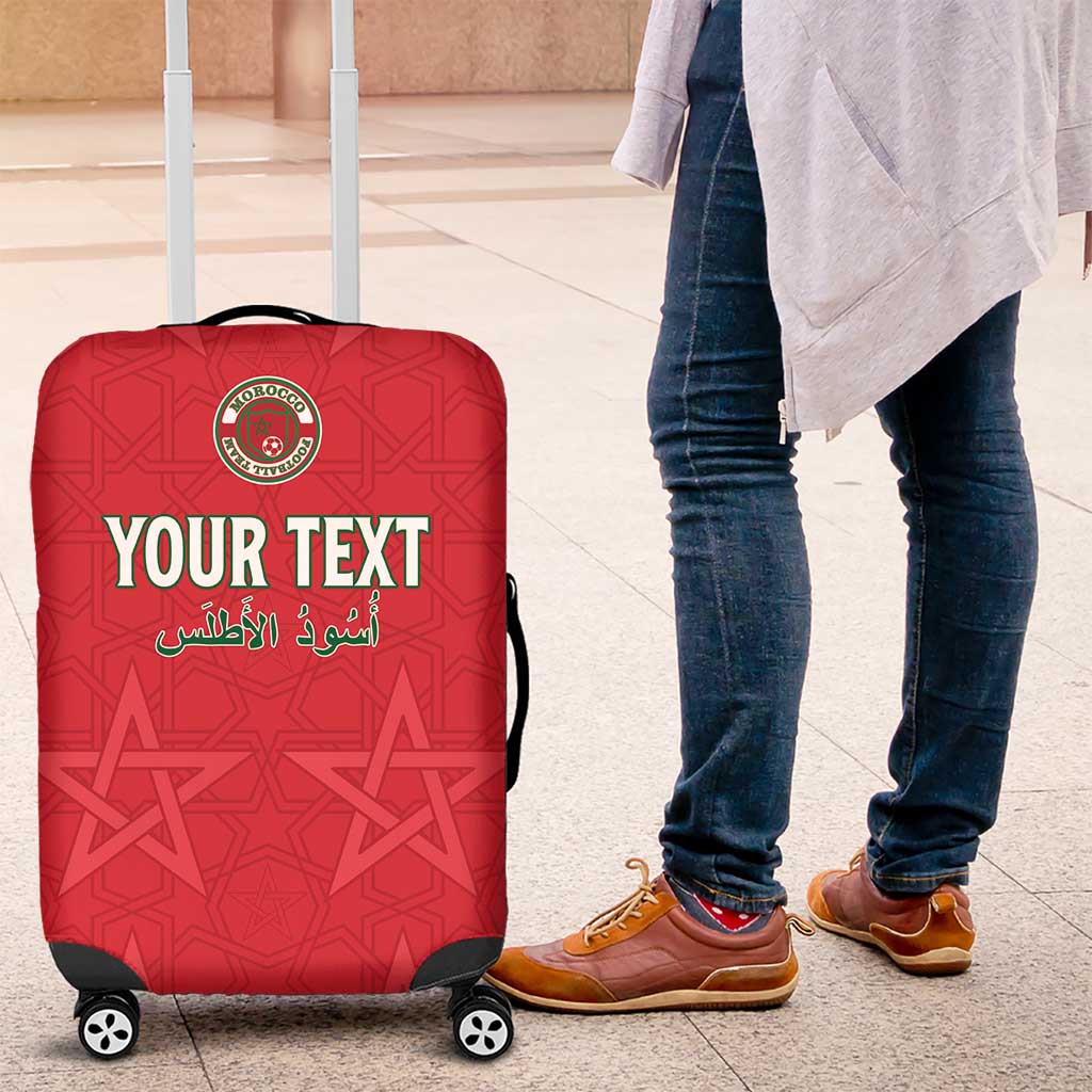 Custom Morocco Football Luggage Cover Dima Maghrib