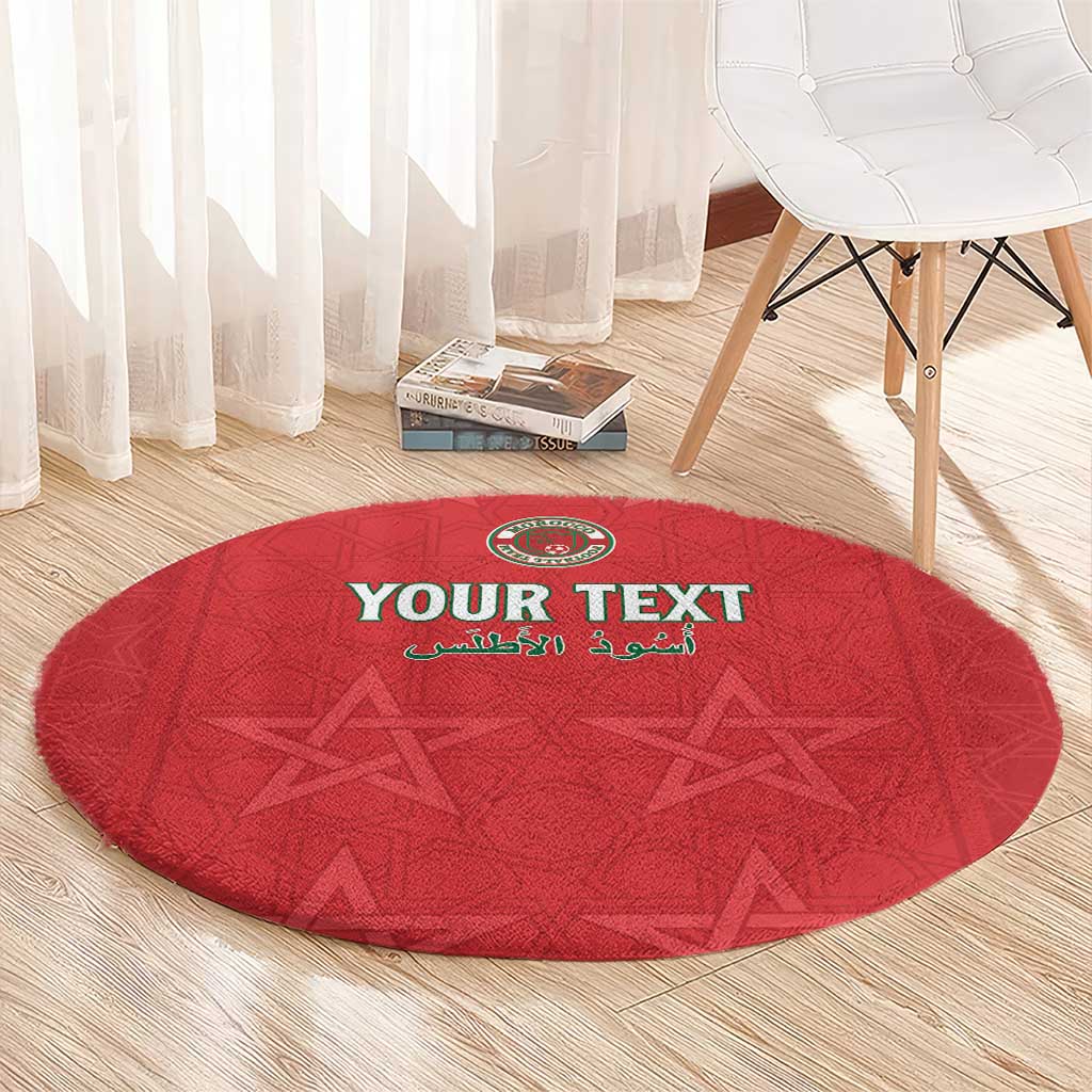 Custom Morocco Football Round Carpet Dima Maghrib