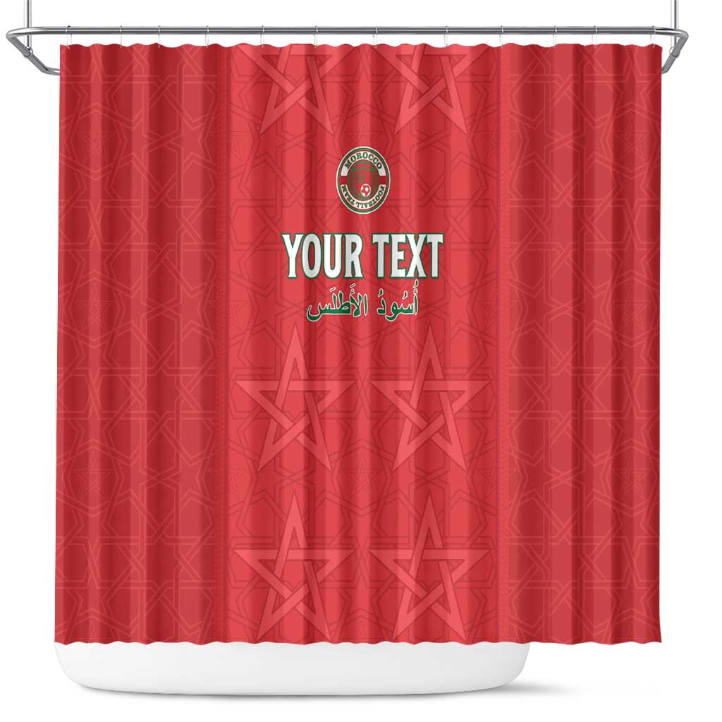 Custom Morocco Football Shower Curtain Dima Maghrib