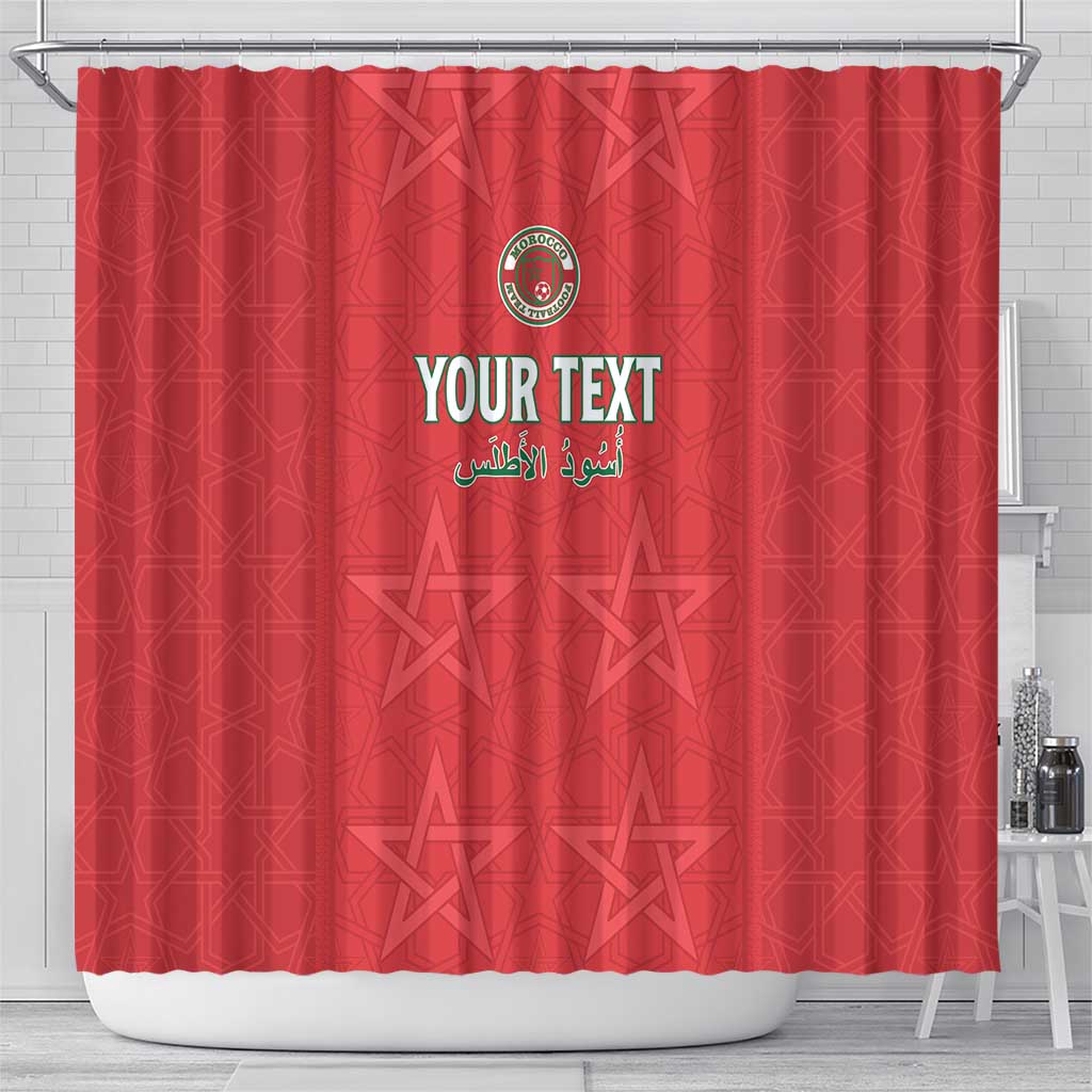 Custom Morocco Football Shower Curtain Dima Maghrib