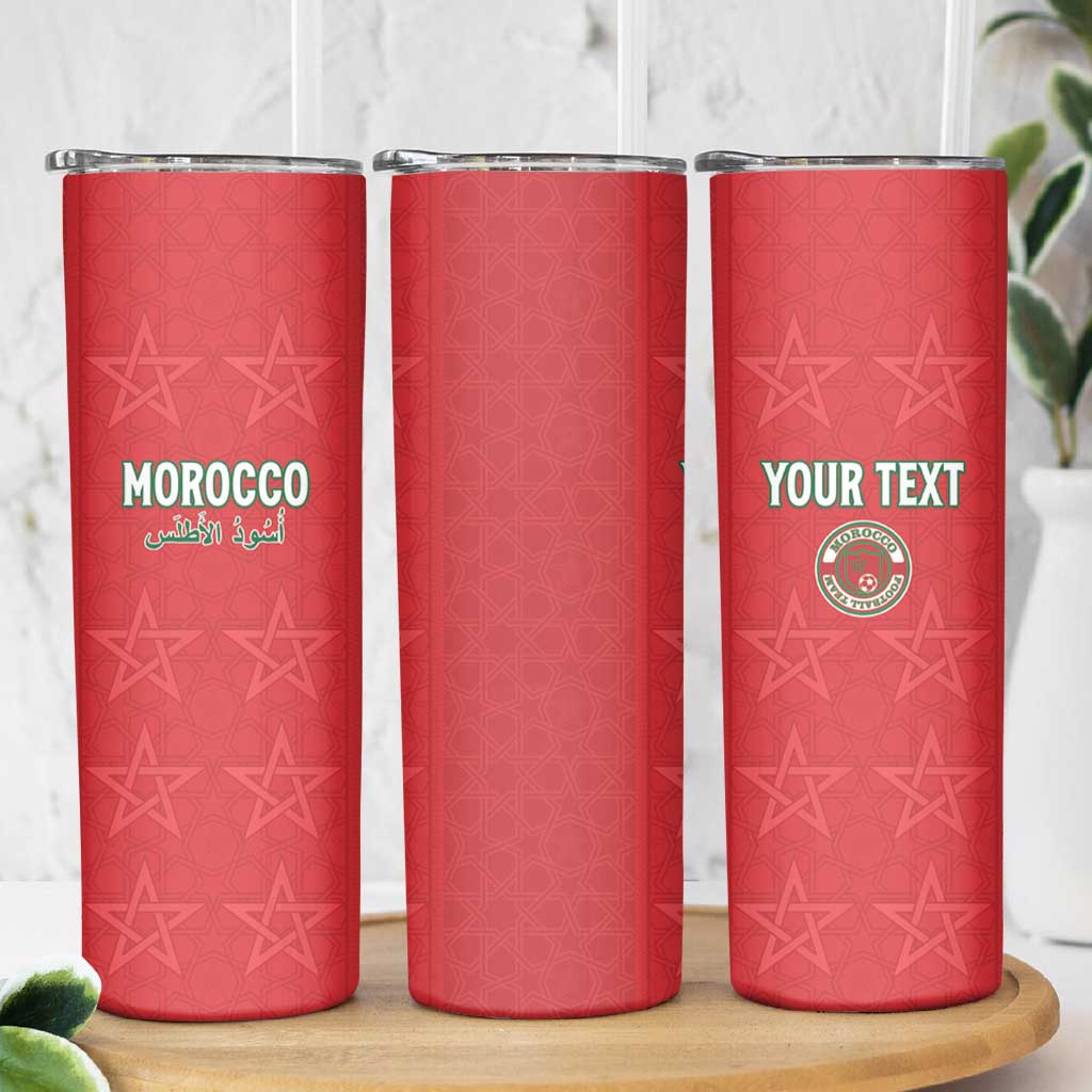 Custom Morocco Football Skinny Tumbler Dima Maghrib