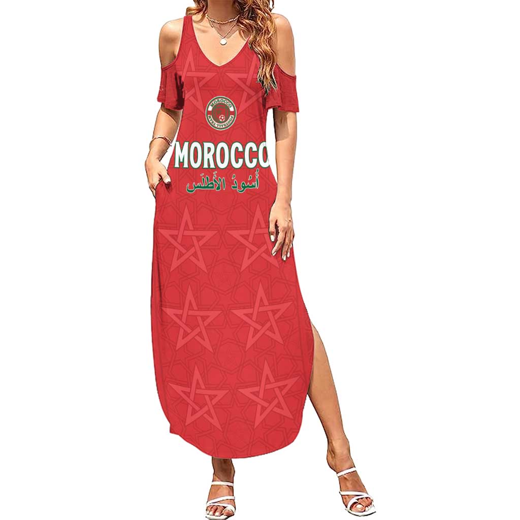 Custom Morocco Football Summer Maxi Dress Dima Maghrib
