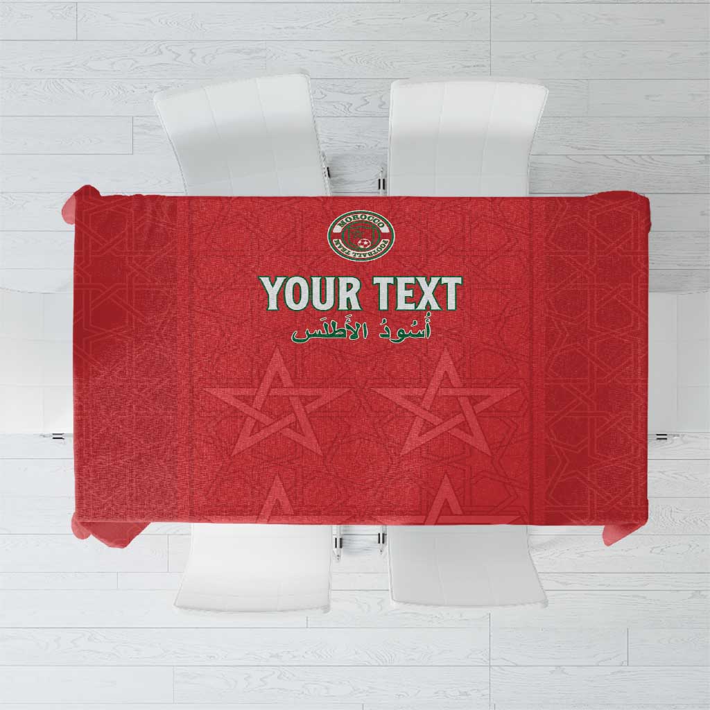 Custom Morocco Football Tablecloth Dima Maghrib