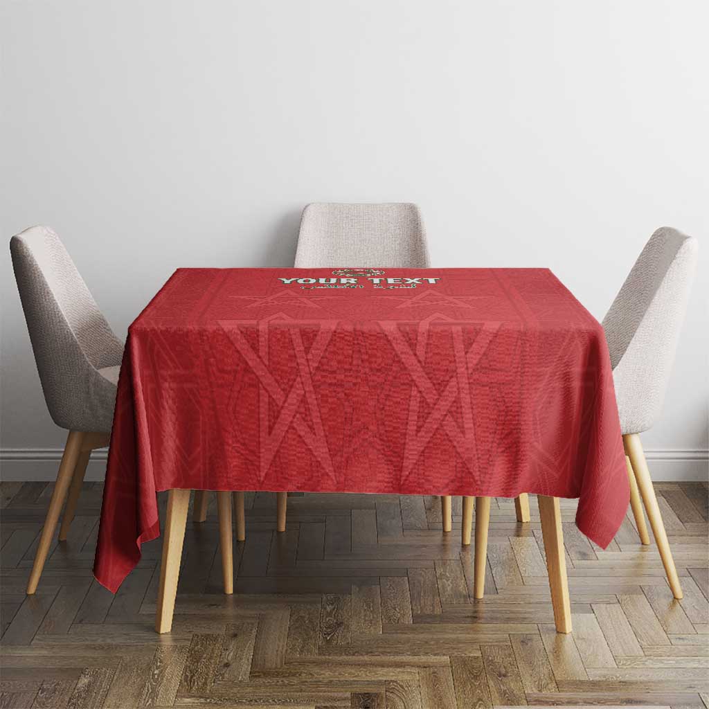Custom Morocco Football Tablecloth Dima Maghrib