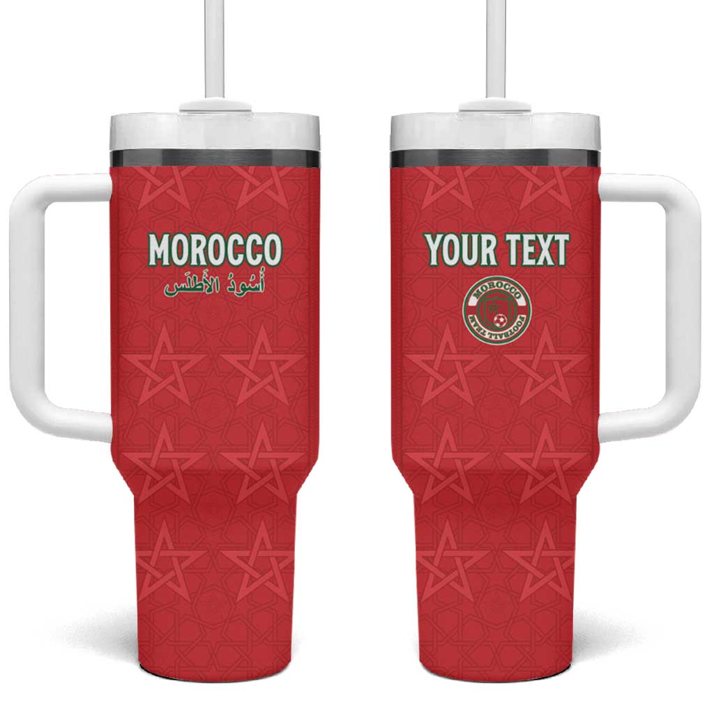 Custom Morocco Football Tumbler With Handle Dima Maghrib