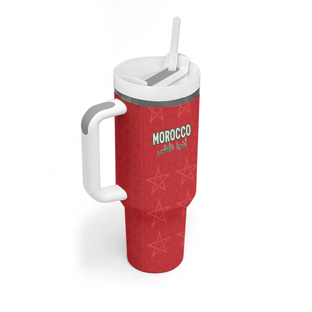 Custom Morocco Football Tumbler With Handle Dima Maghrib