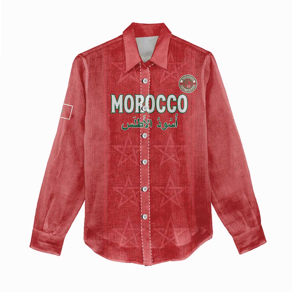 Custom Morocco Football Women Casual Shirt Dima Maghrib
