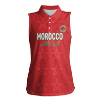 Custom Morocco Football Women Sleeveless Polo Shirt Dima Maghrib