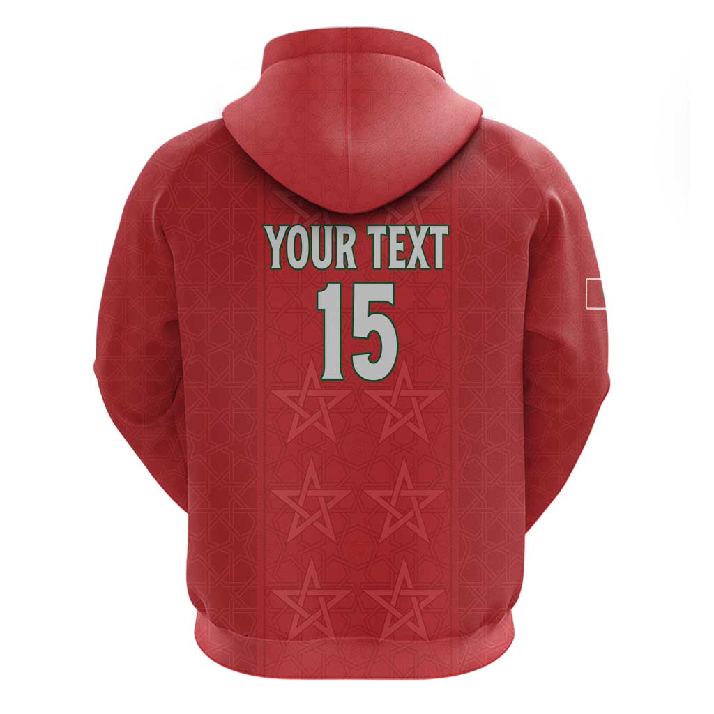 Custom Morocco Football Zip Hoodie Dima Maghrib