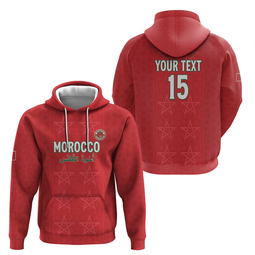 Custom Morocco Football Zip Hoodie Dima Maghrib