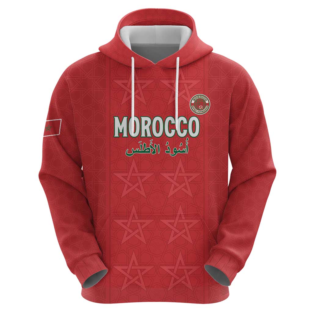 Custom Morocco Football Zip Hoodie Dima Maghrib
