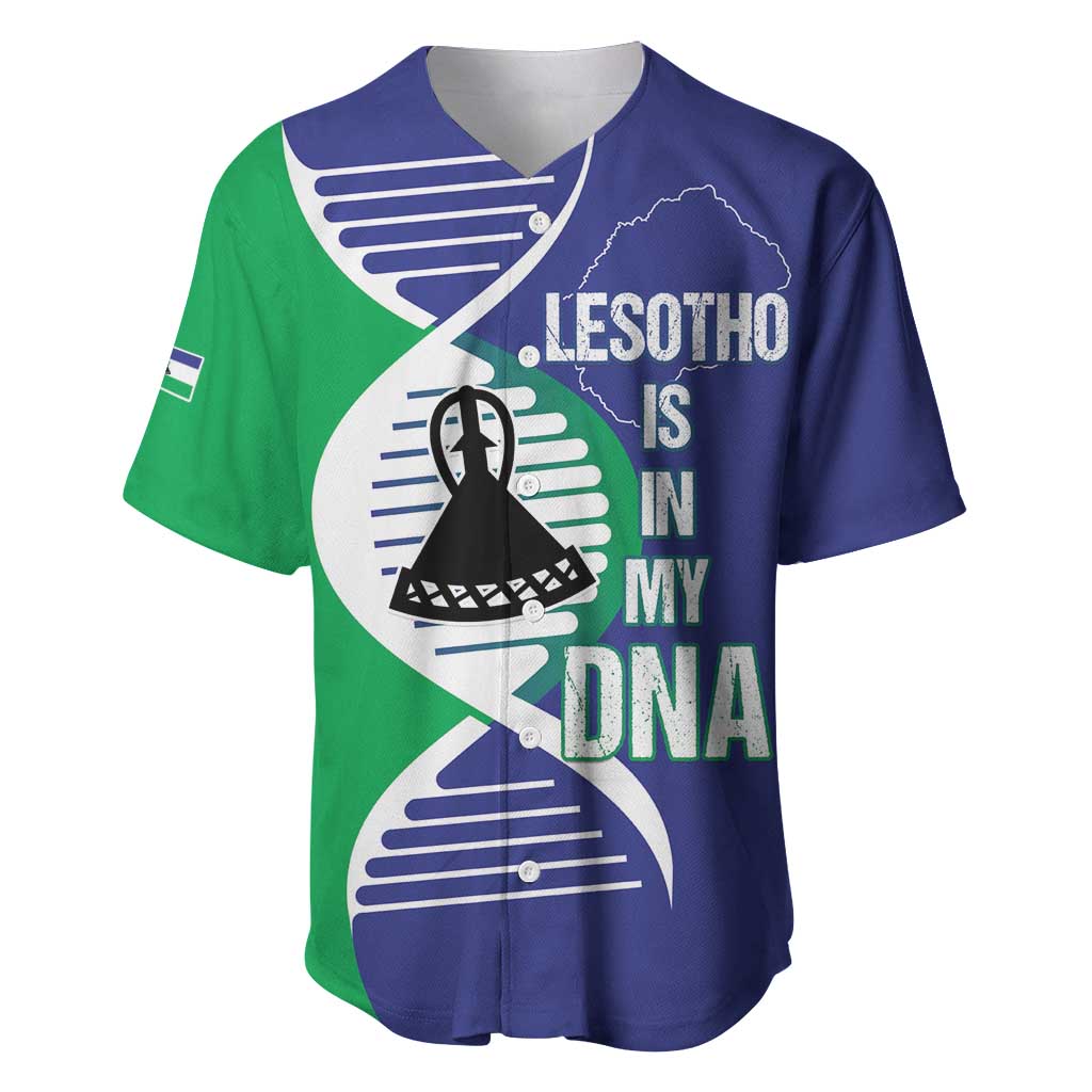 Lesotho Is In My DNA Baseball Jersey Lesotho Map and Coat Of Arms