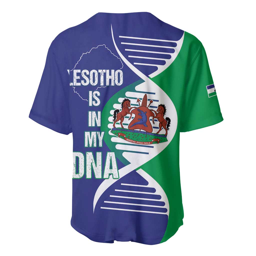 Lesotho Is In My DNA Baseball Jersey Lesotho Map and Coat Of Arms