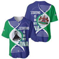 Lesotho Is In My DNA Baseball Jersey Lesotho Map and Coat Of Arms