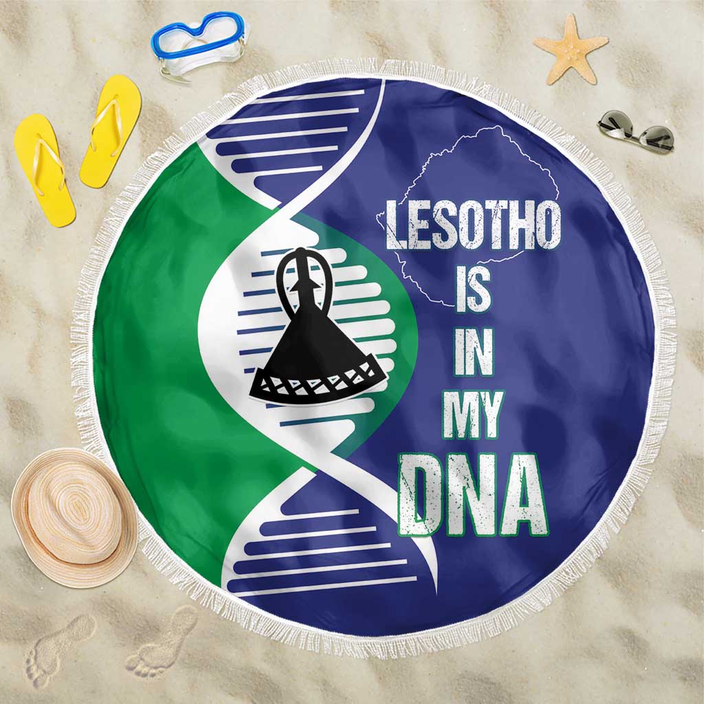 Lesotho Is In My DNA Beach Blanket Lesotho Map and Coat Of Arms