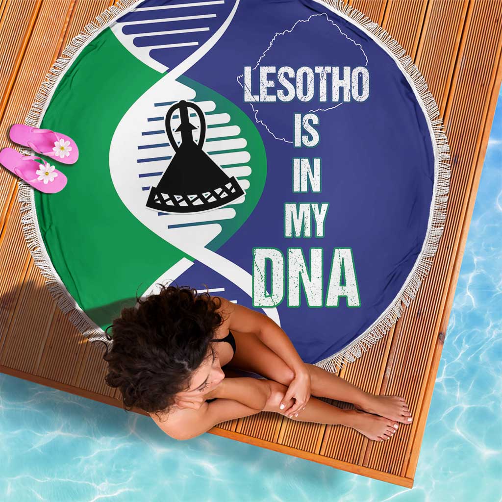 Lesotho Is In My DNA Beach Blanket Lesotho Map and Coat Of Arms
