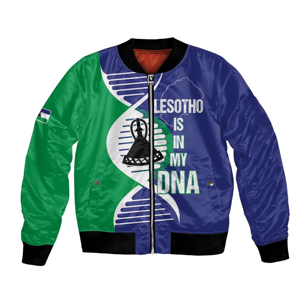Lesotho Is In My DNA Bomber Jacket Lesotho Map and Coat Of Arms