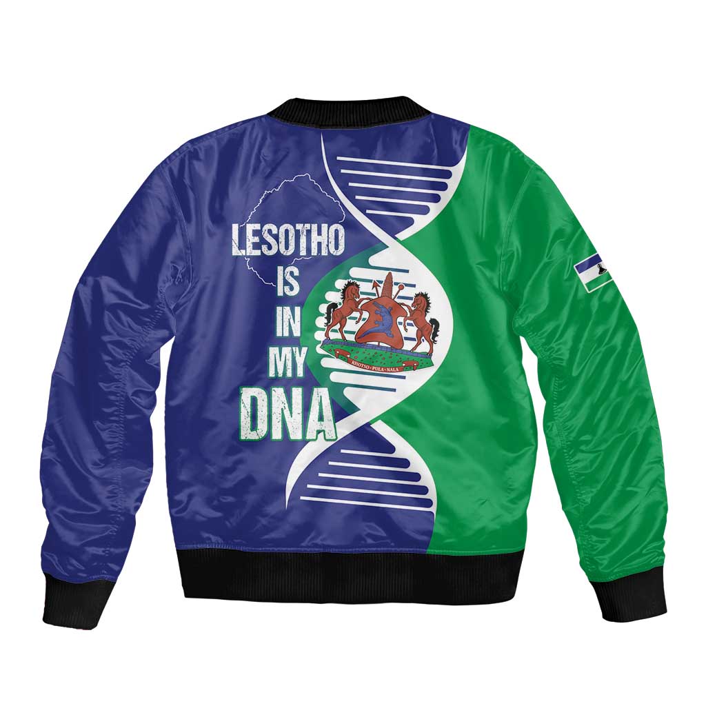 Lesotho Is In My DNA Bomber Jacket Lesotho Map and Coat Of Arms