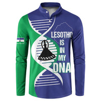 Lesotho Is In My DNA Button Sweatshirt Lesotho Map and Coat Of Arms