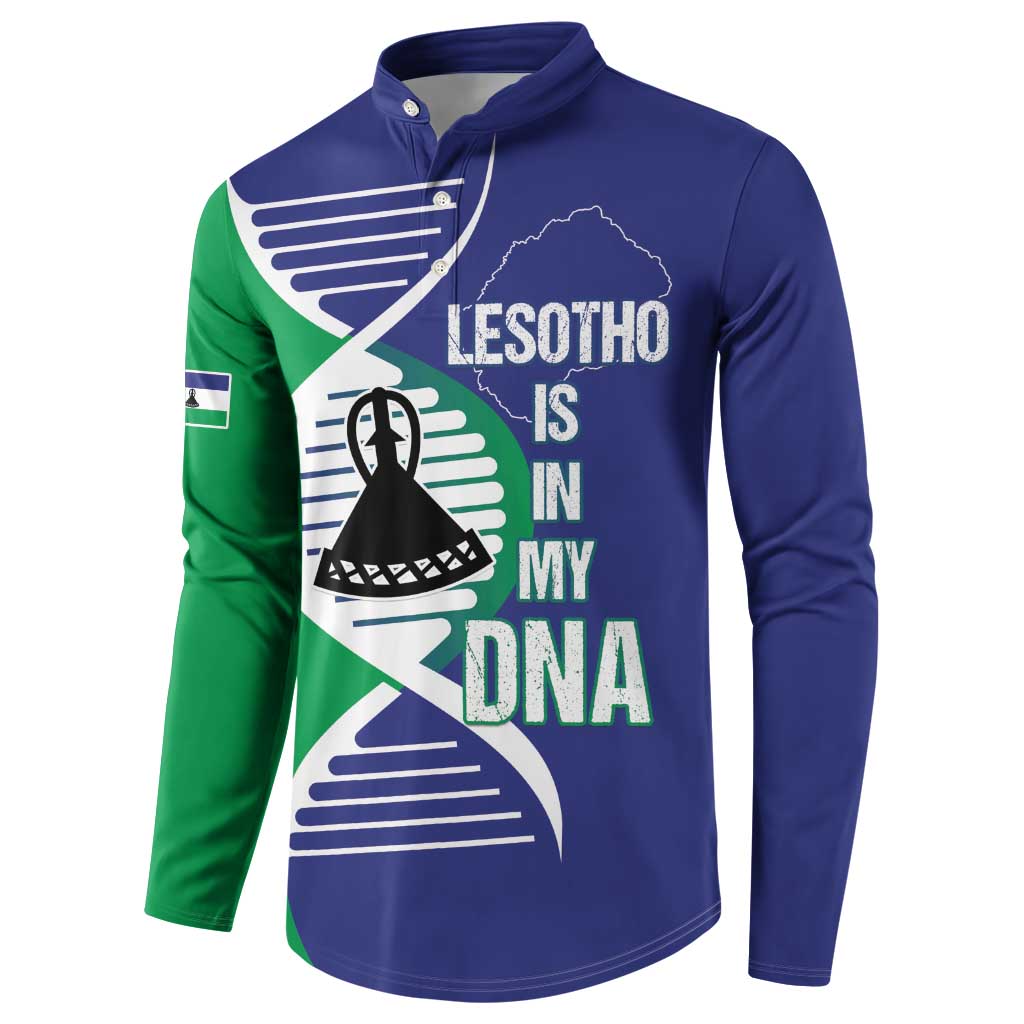 Lesotho Is In My DNA Button Sweatshirt Lesotho Map and Coat Of Arms