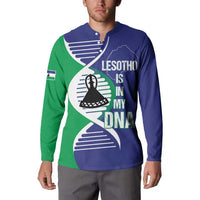 Lesotho Is In My DNA Button Sweatshirt Lesotho Map and Coat Of Arms