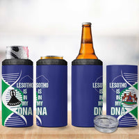 Lesotho Is In My DNA 4 in 1 Can Cooler Tumbler Lesotho Map and Coat Of Arms