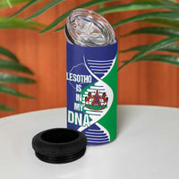 Lesotho Is In My DNA 4 in 1 Can Cooler Tumbler Lesotho Map and Coat Of Arms