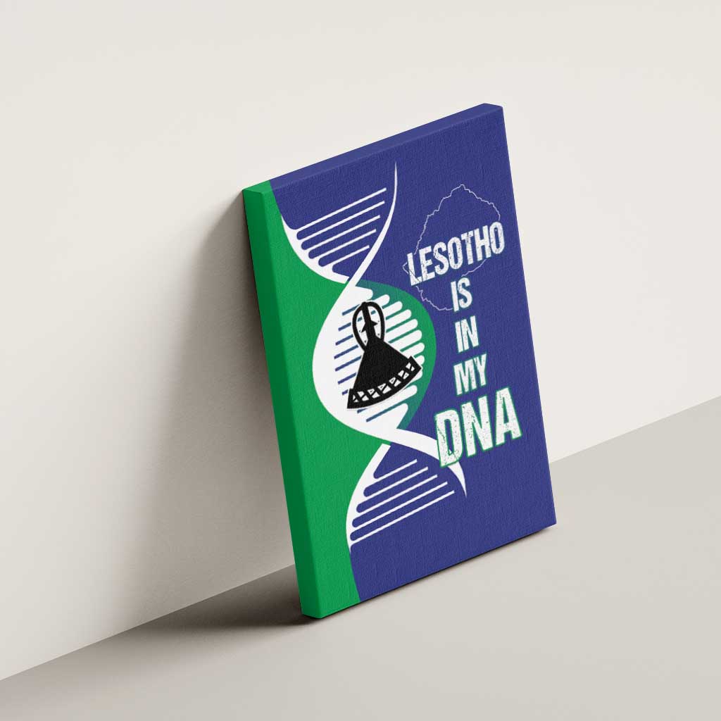 Lesotho Is In My DNA Canvas Wall Art Lesotho Map and Coat Of Arms