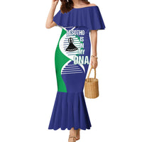 Lesotho Is In My DNA Family Matching Mermaid Dress and Hawaiian Shirt Lesotho Map and Coat Of Arms
