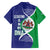 Lesotho Is In My DNA Family Matching Off The Shoulder Long Sleeve Dress and Hawaiian Shirt Lesotho Map and Coat Of Arms