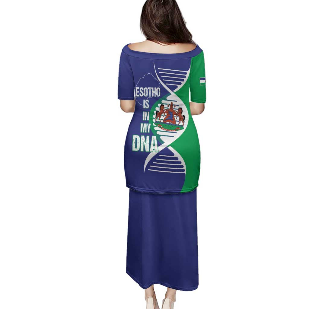 Lesotho Is In My DNA Family Matching Puletasi and Hawaiian Shirt Lesotho Map and Coat Of Arms