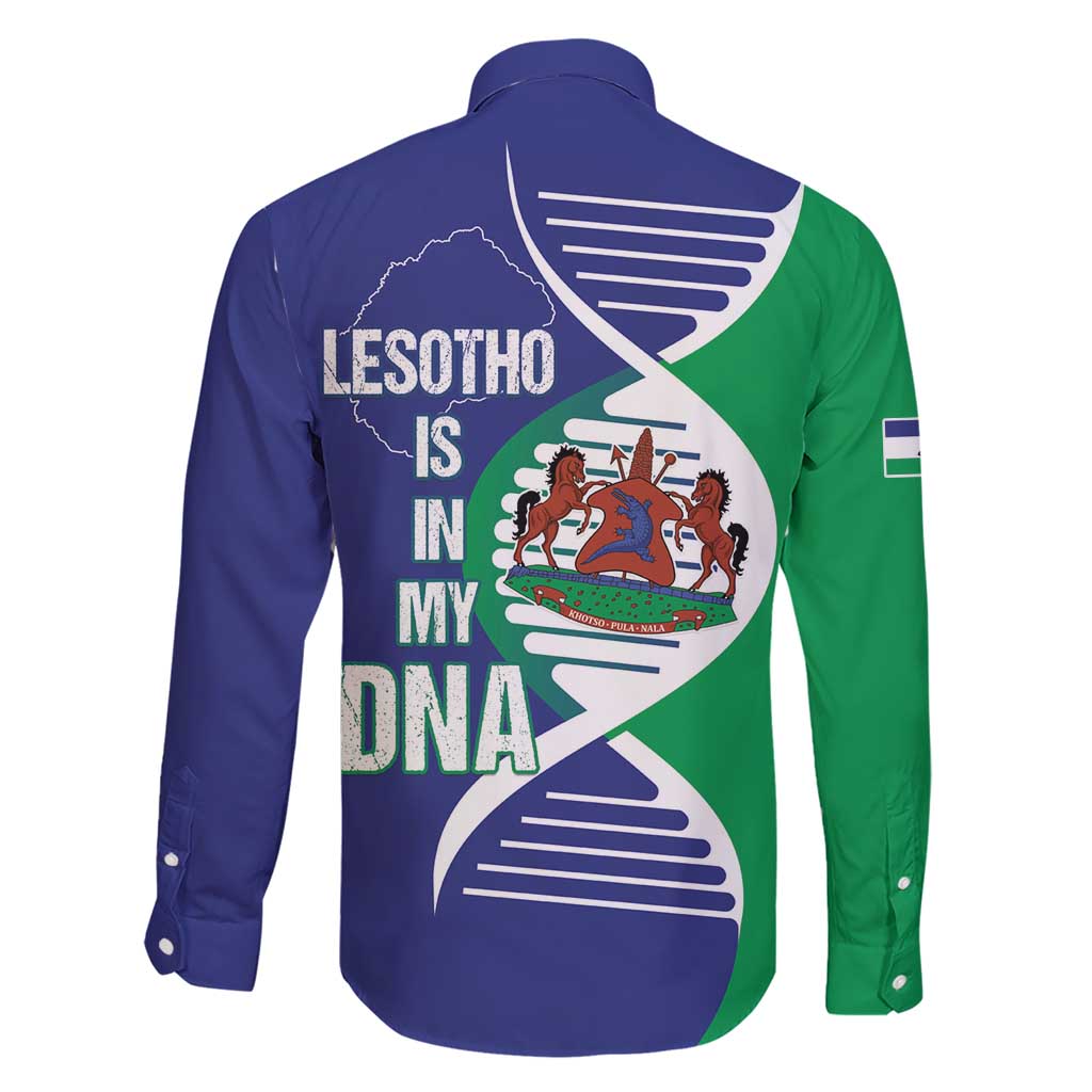 Lesotho Is In My DNA Family Matching Short Sleeve Bodycon Dress and Hawaiian Shirt Lesotho Map and Coat Of Arms