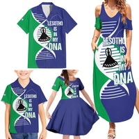 Lesotho Is In My DNA Family Matching Summer Maxi Dress and Hawaiian Shirt Lesotho Map and Coat Of Arms