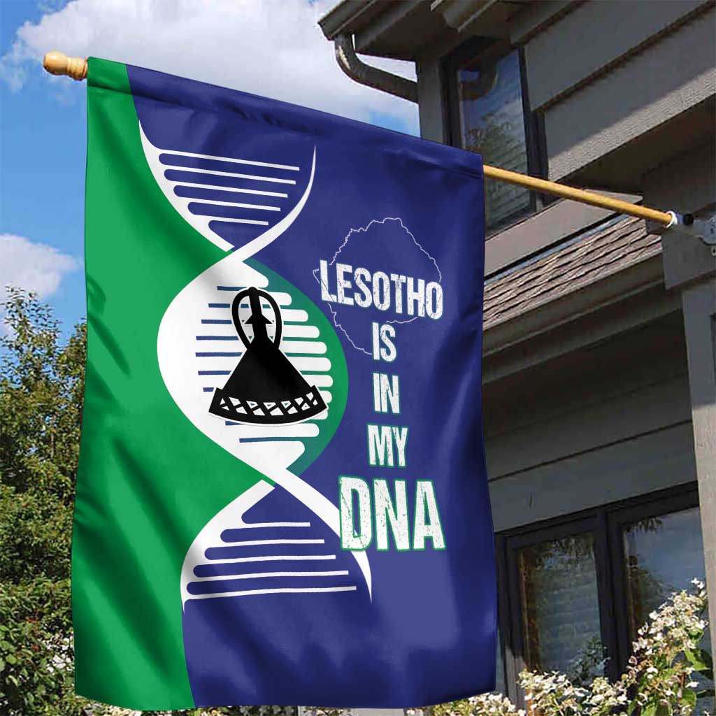 Lesotho Is In My DNA Garden Flag Lesotho Map and Coat Of Arms