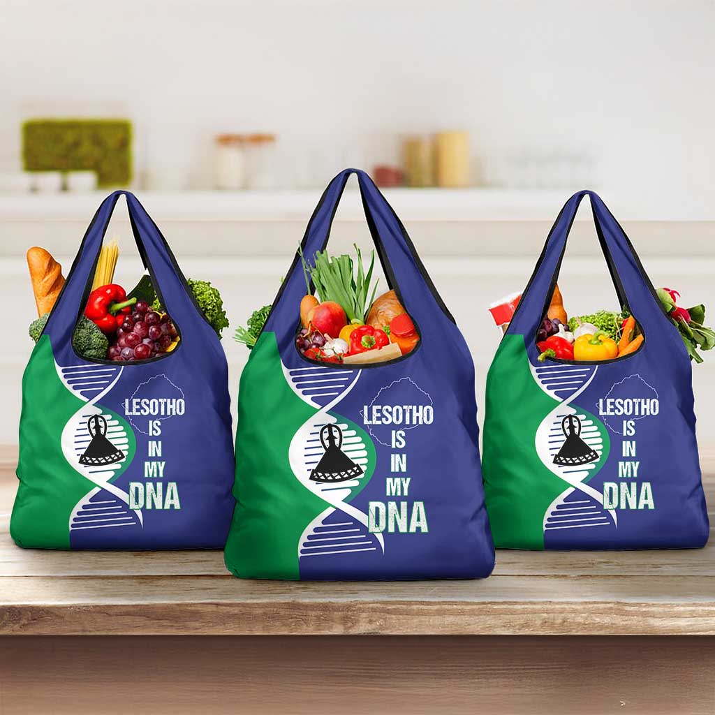 Lesotho Is In My DNA Grocery Bag Lesotho Map and Coat Of Arms