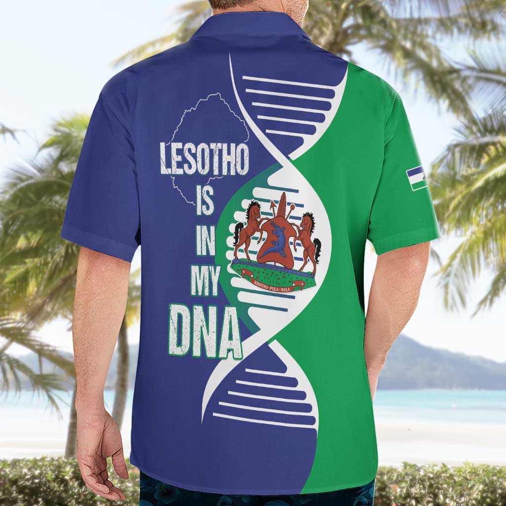 Lesotho Is In My DNA Hawaiian Shirt Lesotho Map and Coat Of Arms