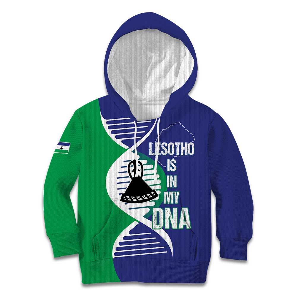 Lesotho Is In My DNA Kid Hoodie Lesotho Map and Coat Of Arms