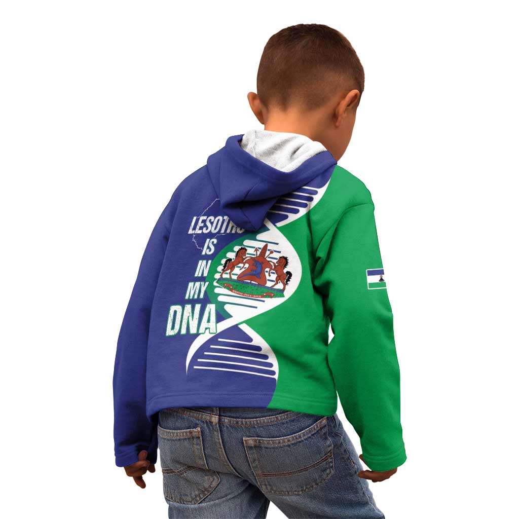 Lesotho Is In My DNA Kid Hoodie Lesotho Map and Coat Of Arms