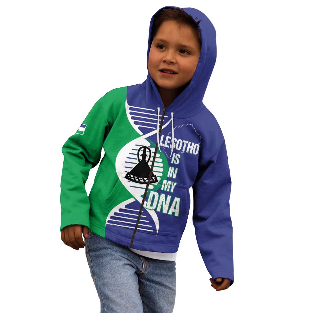 Lesotho Is In My DNA Kid Hoodie Lesotho Map and Coat Of Arms