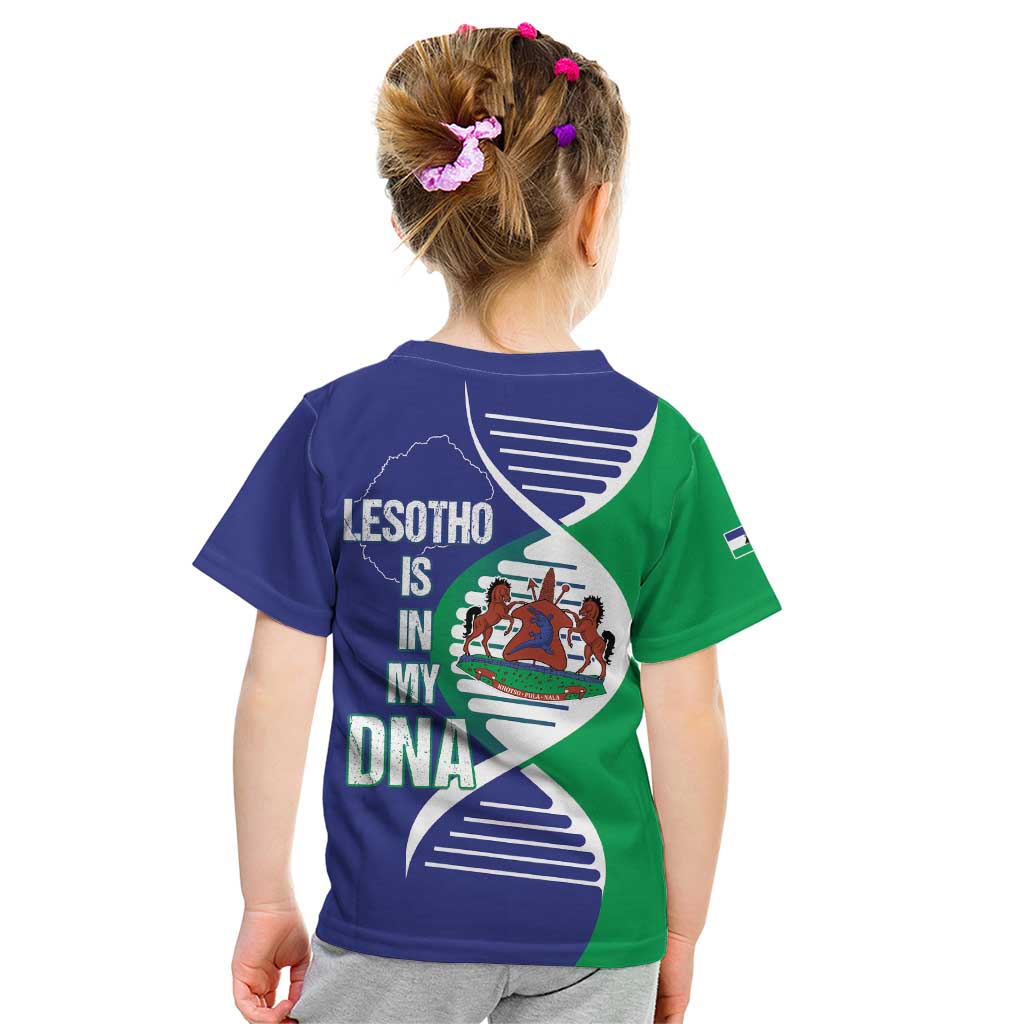 Lesotho Is In My DNA Kid T Shirt Lesotho Map and Coat Of Arms