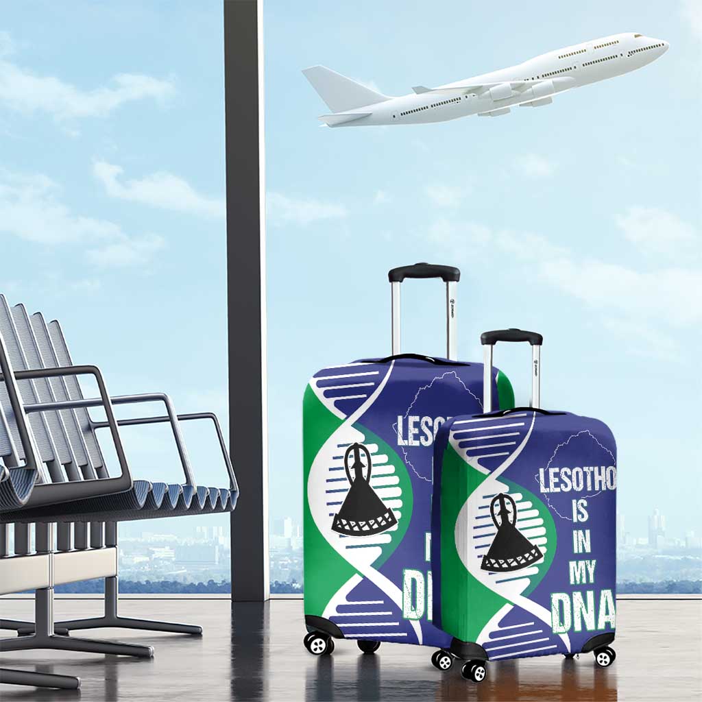 Lesotho Is In My DNA Luggage Cover Lesotho Map and Coat Of Arms