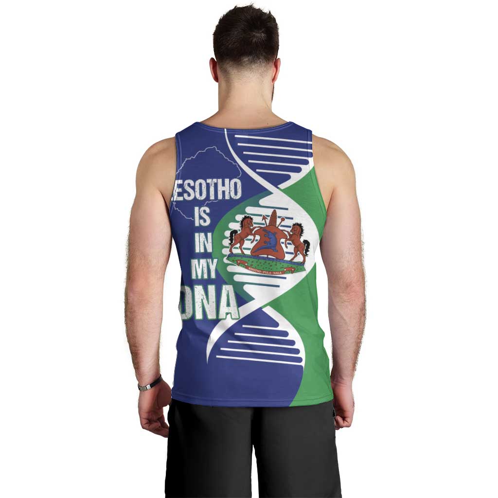 Lesotho Is In My DNA Men Tank Top Lesotho Map and Coat Of Arms