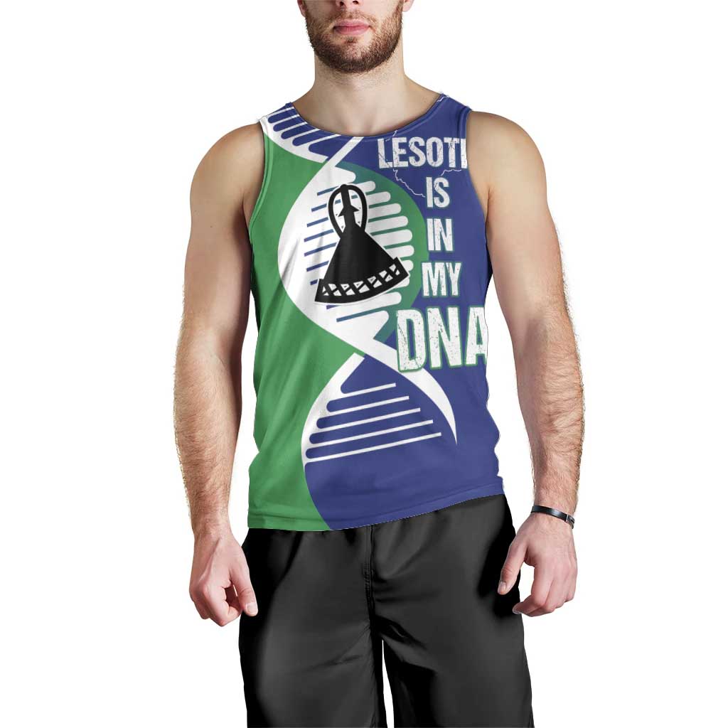 Lesotho Is In My DNA Men Tank Top Lesotho Map and Coat Of Arms