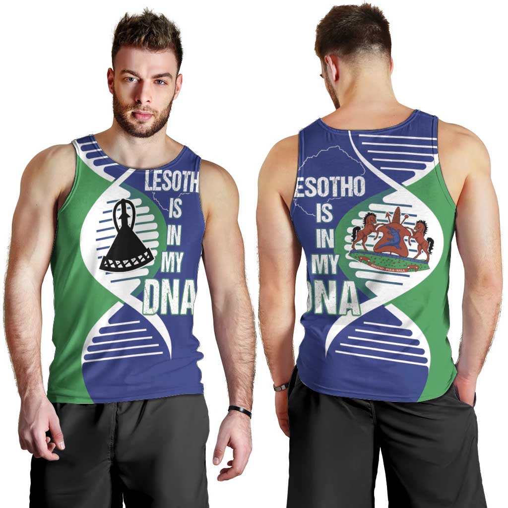 Lesotho Is In My DNA Men Tank Top Lesotho Map and Coat Of Arms
