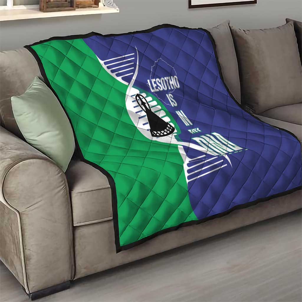Lesotho Is In My DNA Quilt Lesotho Map and Coat Of Arms